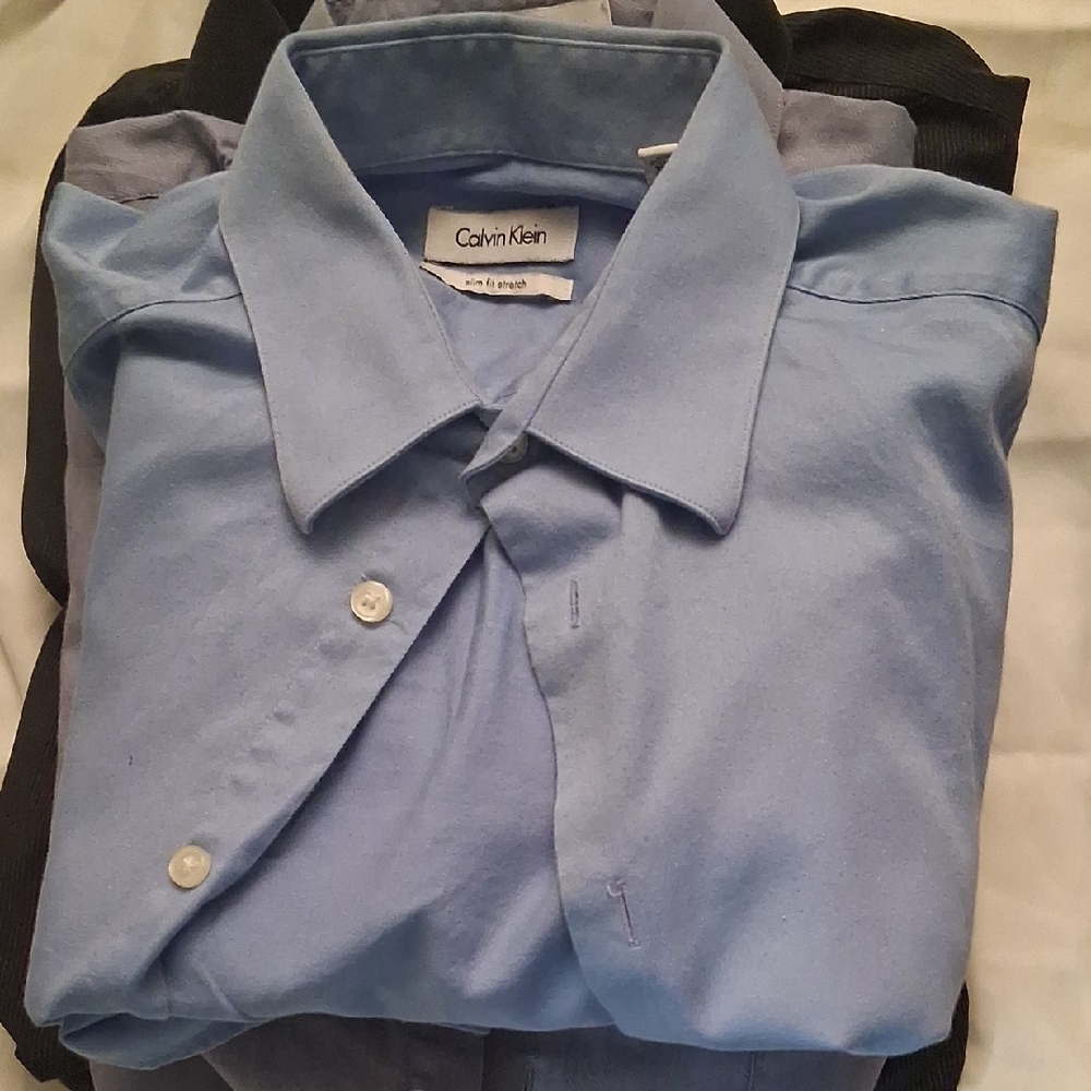 Calvin Klein Blue Dress Shirt Classic Style